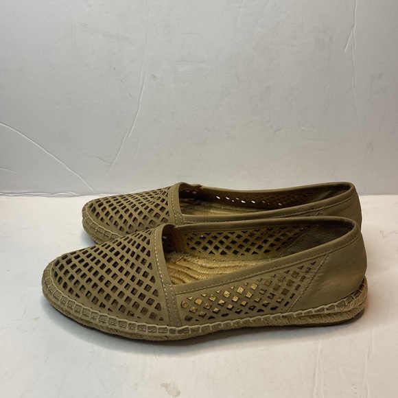 Frye Lee A Line Tan Perforated Espadrille Moccasin - Picture 2 of 8